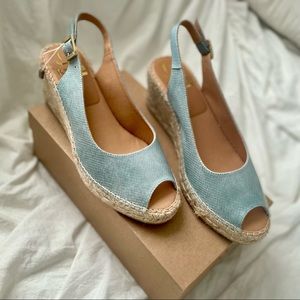 Kanna Espadrille Wedge Sandal Blue